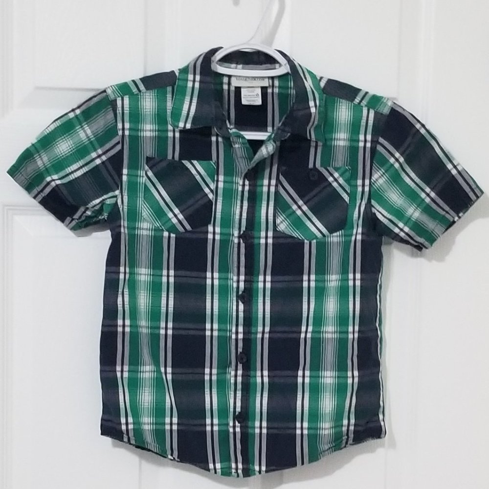 Toughskins plaid button down shirt size 7